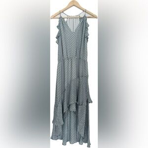 Anthropologie Parker silk ruffle print dress flowy size small high low
